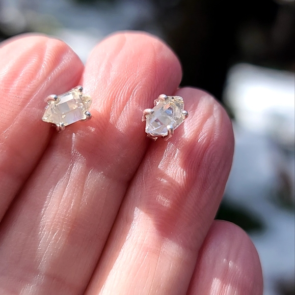1kt Herkimer diamond sterling stud earrings DIAMOND SALE! - Picture 7 of 8